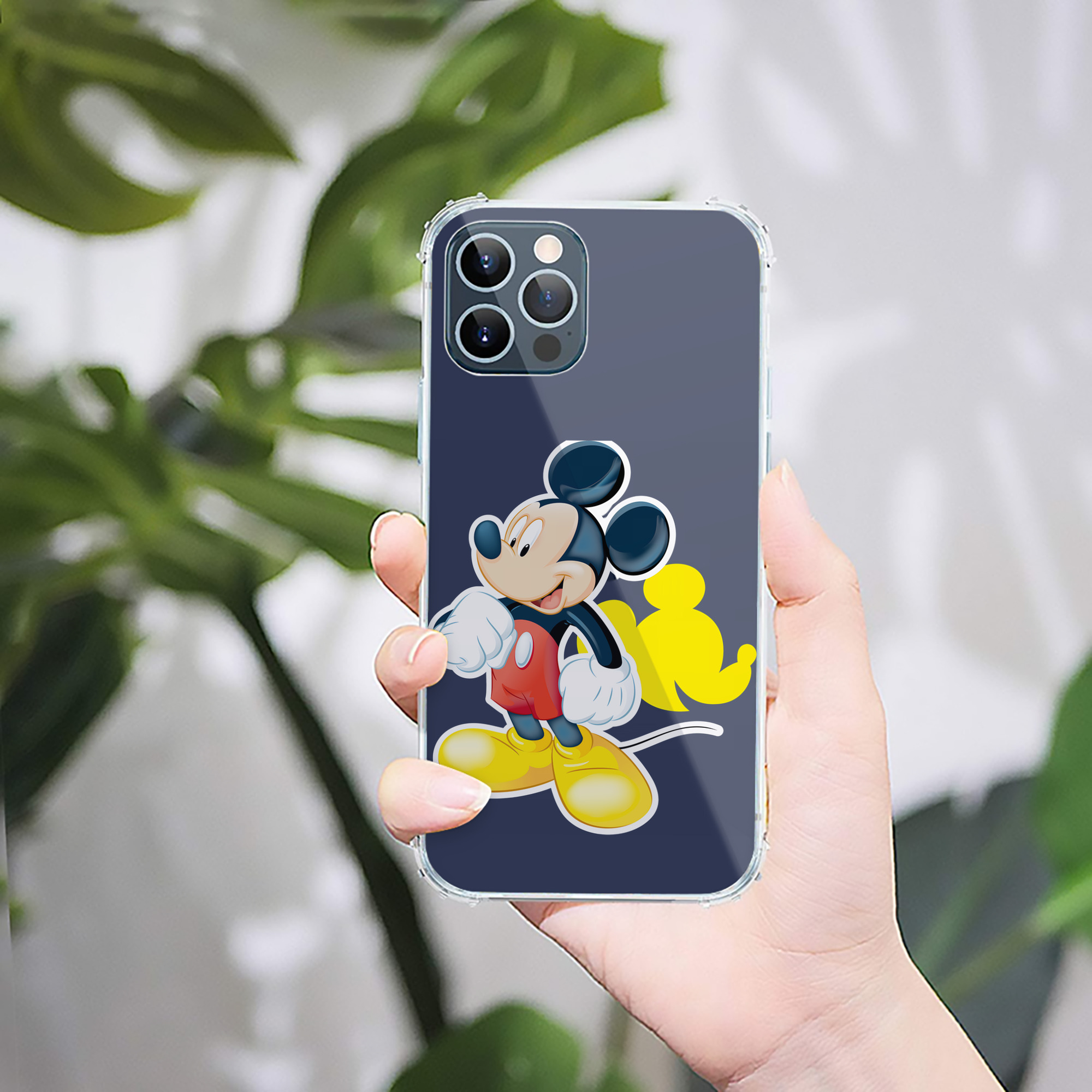 （画像用） ミッキーマウス Mickey Mouse 【iPhone 12シリーズ対応】透明スマホケース（クリアソフトケース）